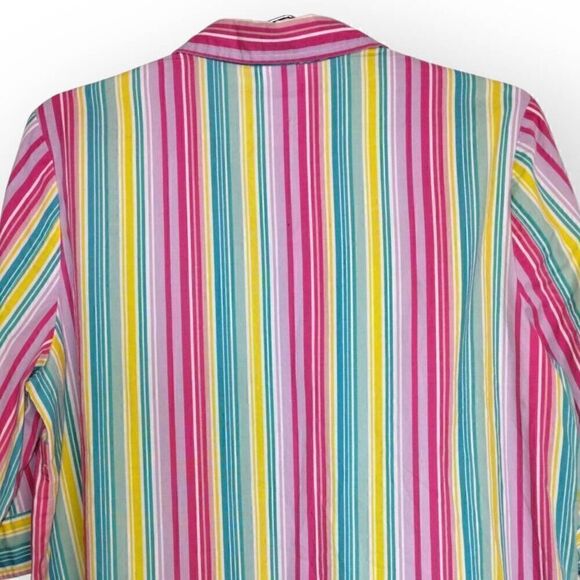 American Sweetheart Womens Blouse Size M 3/4 Sleeve Button Front Multicolor - Picture 3 of 7